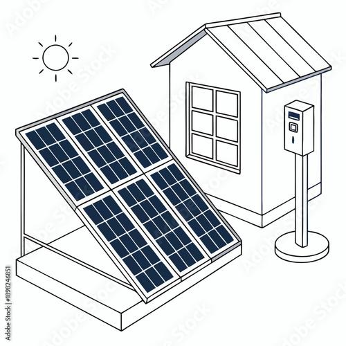 Two houses equipped with solar panels on their roofs to harness renewable energy.