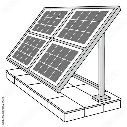 Solar panels installed on a rooftop structure for renewable energy generation.