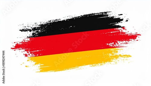 German Flag Painted with a Brush Stroke Style - A Symbol of National Pride