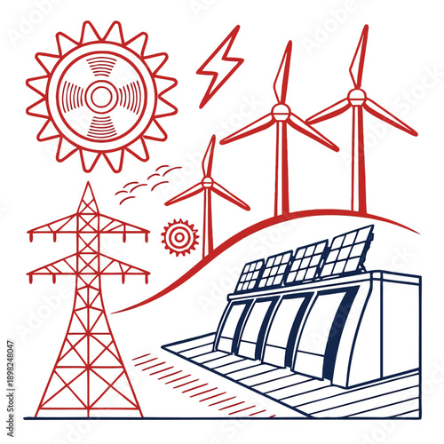 Renewable energy sources harnessing clean power from nature