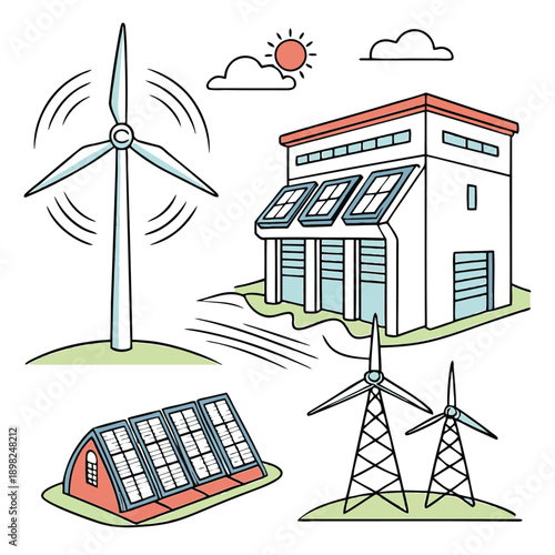 Renewable energy sources powering a modern community facility