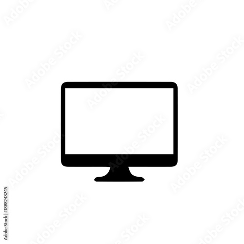 Minimalist LCD Monitor Screen Vector Illustration