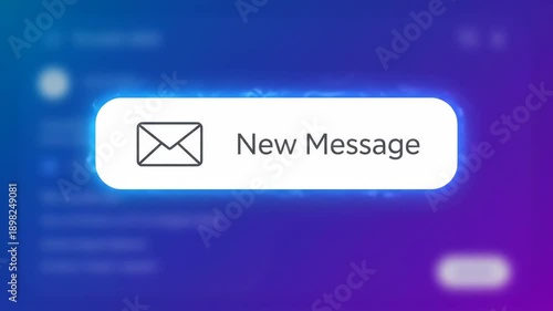 New Message Notification on Digital Interface - A Modern Communication Concept.