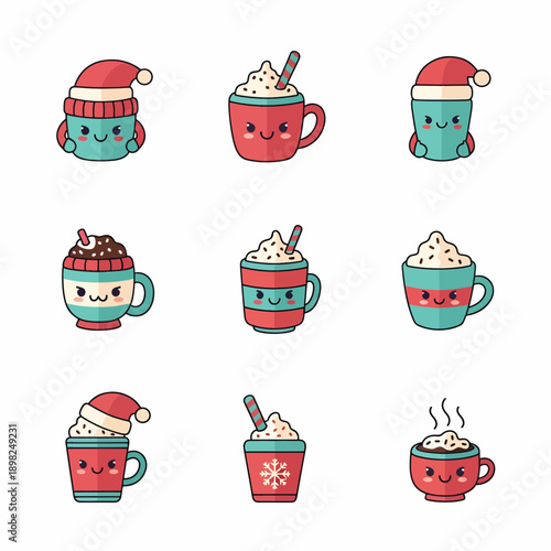 Christmas Coffee Cups Set