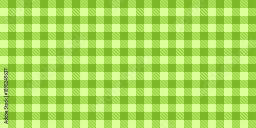 Seamless green gingham pattern. Simple checkered  textured background. Vichy picnic design print for textile, fabric,  tablecloth design.