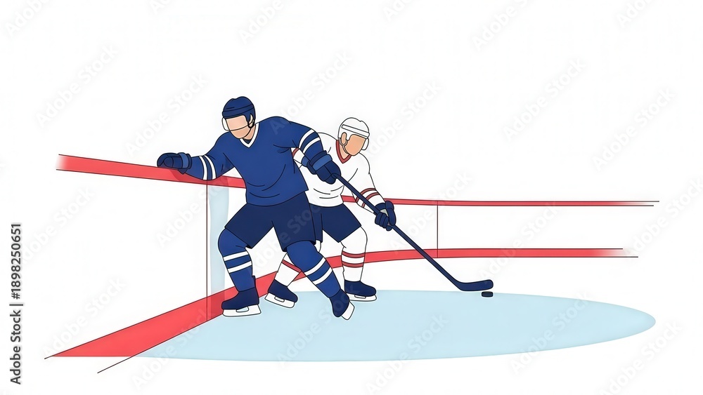 Fototapeta premium Dynamic Ice Hockey Players in Action During Game on Rink