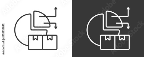 Market Share Icon Set Vector Collection Isolated In Black And White