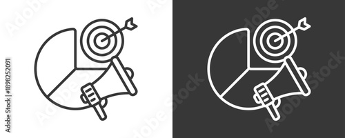 Target Marketing Icon Set Vector Collection Isolated In Black And White