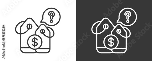 Price Comparison Icon Set Vector Collection Isolated In Black And White
