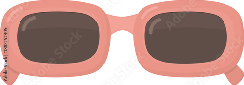 Trendy sunglasses isolated on white background. Fashion accessory with pink plastic frame