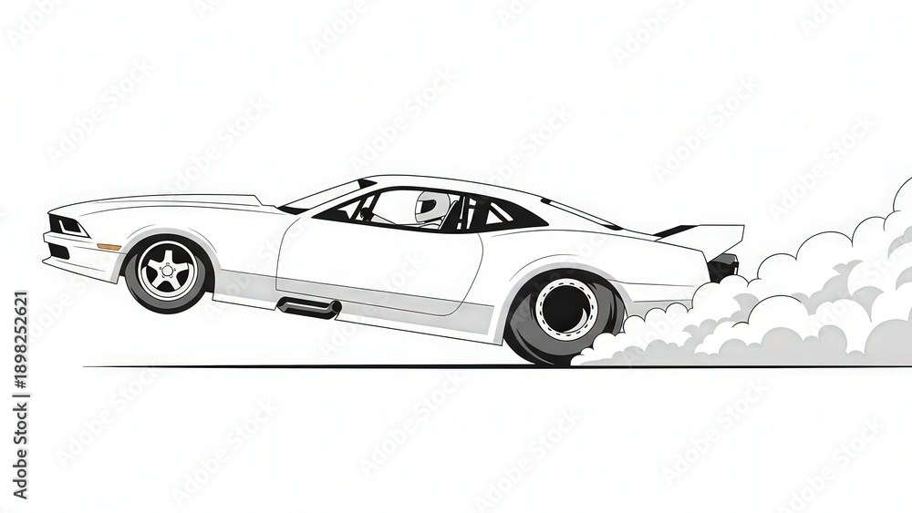 Obraz premium High-Speed Car Drifting Action with Motion Dust and Dynamic Motion Blur