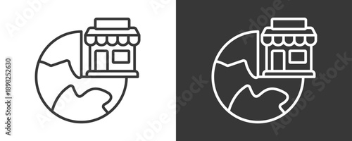 Market Icon Set Vector Collection Isolated In Black And White