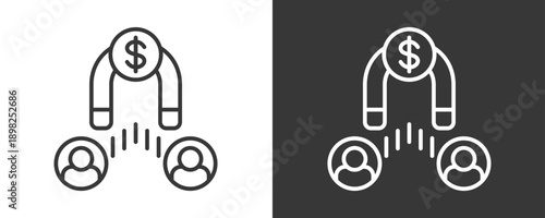 Customer Acquisition Icon Set Vector Collection Isolated In Black And White