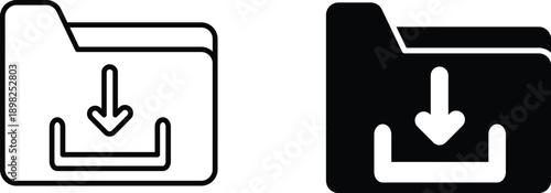 folder download icon vector graphic illustration  with white background flat hand made icon fill icon .