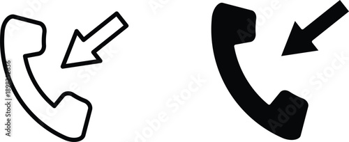 incoming calls icon vector graphic illustration  with white background flat hand made icon fill icon .