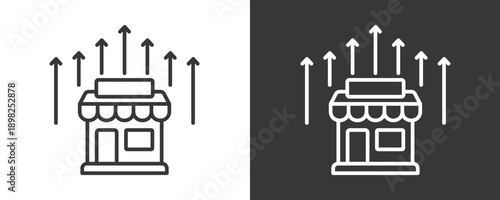 Market Growth Icon Set Vector Collection Isolated In Black And White