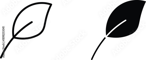 leaf icon vector graphic illustration  with white background flat hand made icon fill icon .