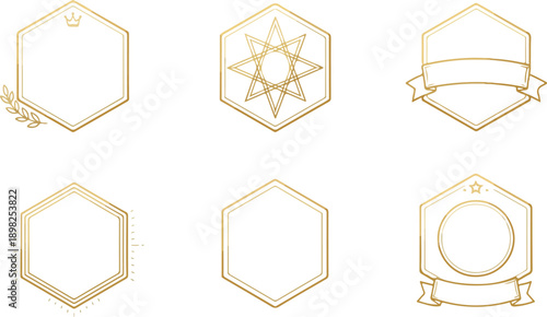 Floral wreath collection. Set of golden laurel wreath element for winner, award, champion. Tree branch wreath