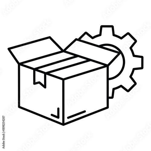 Package logistics settings delivery management product box gear icon
