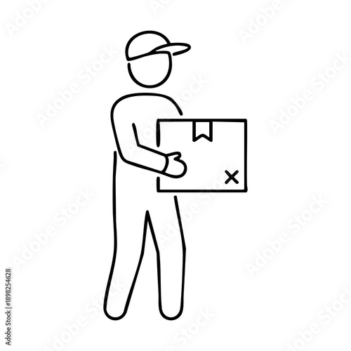 delivery icon showing a courier holding a package