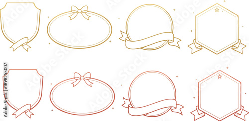 Floral wreath collection. Set of golden laurel wreath element for winner, award, champion. Tree branch wreath