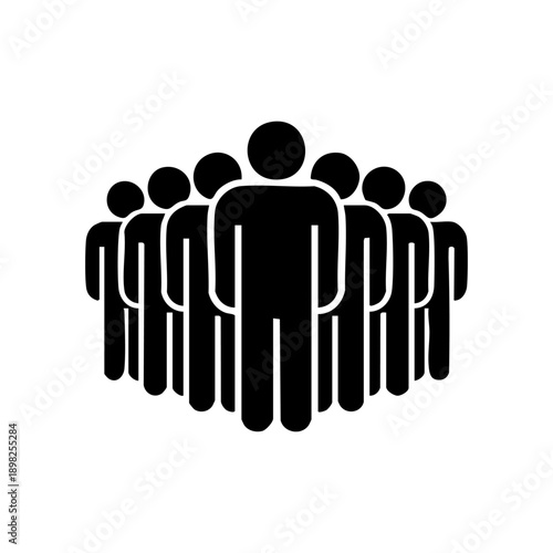 Leadership concept with one figure ahead of group