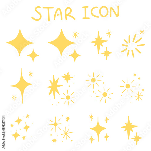 별 반짝이 효과 드로잉 스티커 세트(star light drawing sticker set)