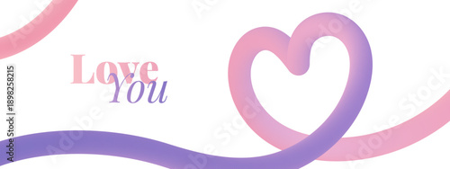 Colorful heart line art featuring dynamic curves and wavy ribbons in pink and red gradients, ideal for Valentines Day posters, wedding graphics, and abstract backgrounds.