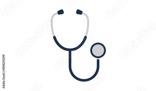 Modern Medical Stethoscope Flat Vector Icon