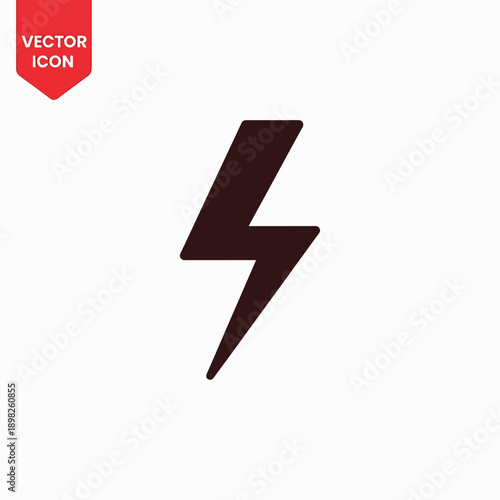 Dark Red Lightning Bolt Icon