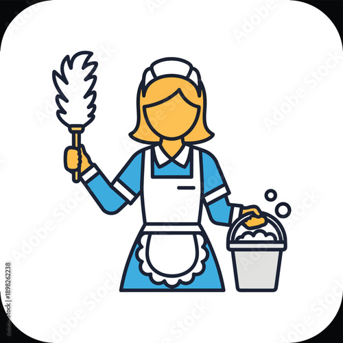 Cleaning Maid with Duster