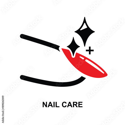 Nail care icon isolated on background vector illustration.Non AI generated.