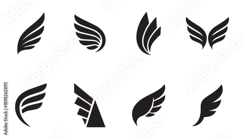 Abstract wing icon set
