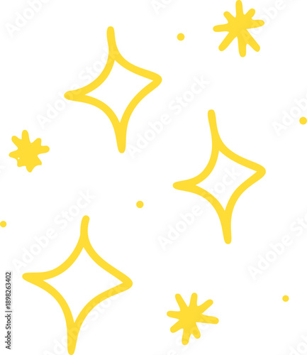 별 반짝이 효과 라인드로잉 스티커(star light line drawing sticker)