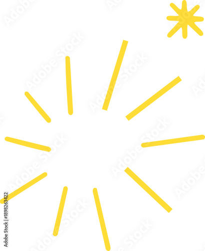 별 반짝이 효과 라인드로잉 스티커(star light line drawing sticker)