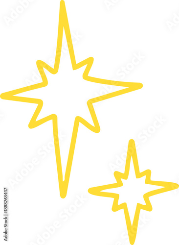 별 반짝이 효과 라인드로잉 스티커(star light line drawing sticker)