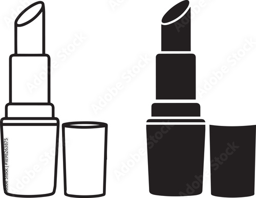 Black and white lipstick tubes with lids makeup cosmetics beauty products