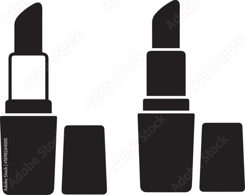 Black and white lipstick with open and closed cases lipsticks makeup cosmetics beauty products