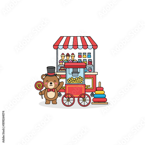 Teddy bear in top hat candy.