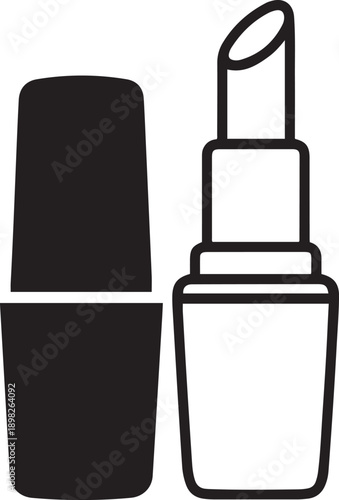 Black and white nail polish bottle with cap