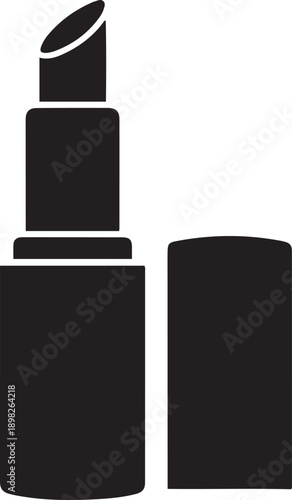 Black lipstick tube and cap makeup