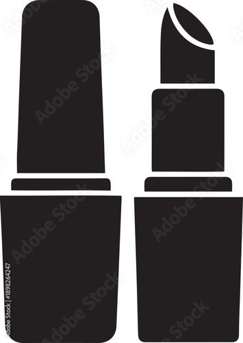 Black lipstick tubes one open and one closed