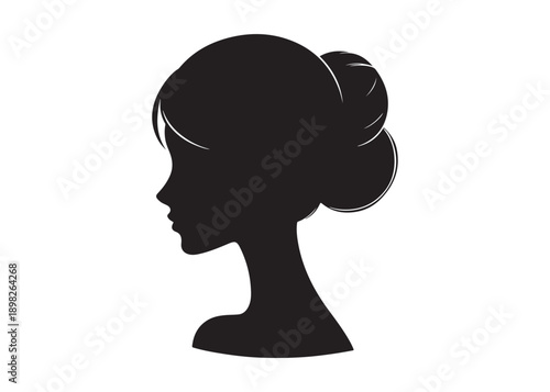girl coiffure logo silhouette vector, woman hairstyle logo silhouette illustration, hair salon logo icon vector silhouette, beauty long hair woman logo silhouette coiffure beauty woman long hair