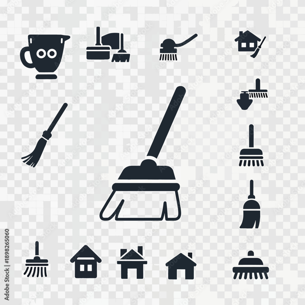 Obraz premium Cleaning Tools Icons Set