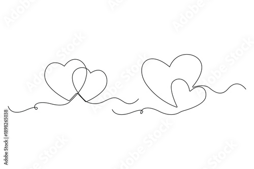 Continuous one line heart outline for love and health concept
