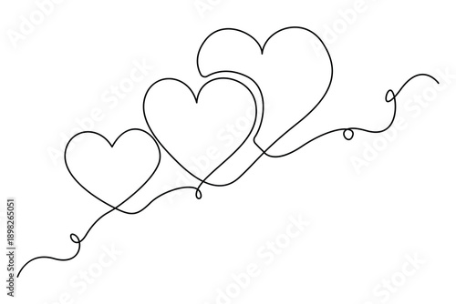 Continuous one line heart outline for love and health concept
