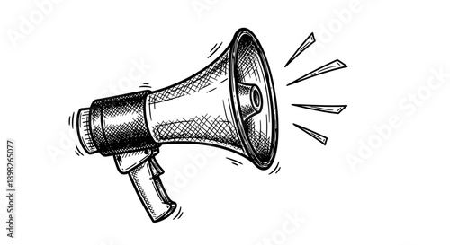 Megaphone Illustration Loudspeaker Announcement Device.