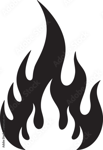 fire flame icon heat energy warning symbol