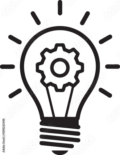 gear idea icon innovation technology solution symbolo