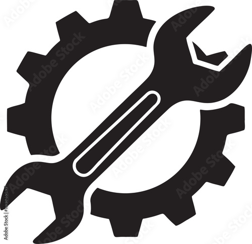 gear wrench repair icon maintenance service symbol